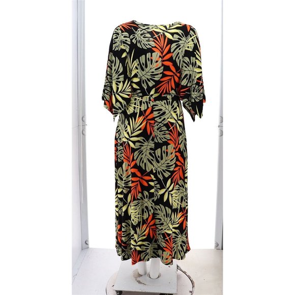 NWT G BY GIULIANA ECOLUXE KNIT DRESS‎ BLACK PALM LARGE - Picture 5 of 12